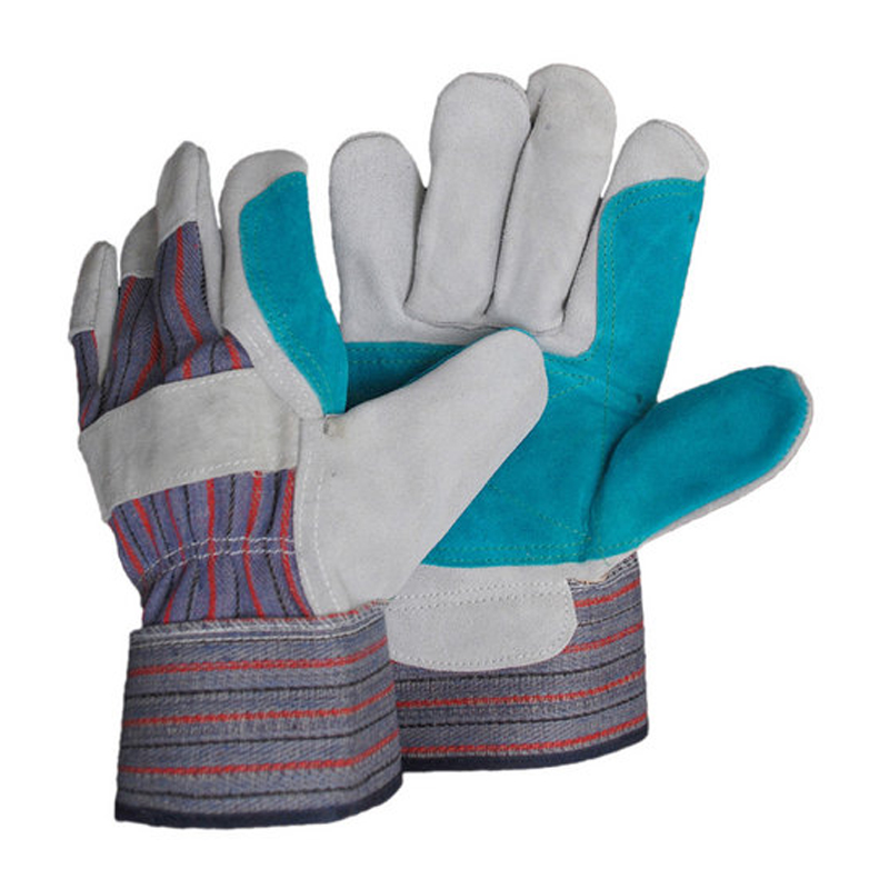 LG008 ถุงมือป้องกันข้อมือยางหนังวัวสองชั้น